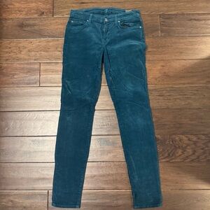 7 For All Mankind Teal Skinny Corduroy Jeans - Women’s 27